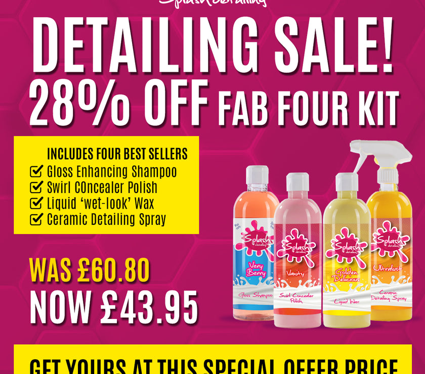 Fab Four Detailing Kit - Shampoo, Polish, Wax and Detailing Spray