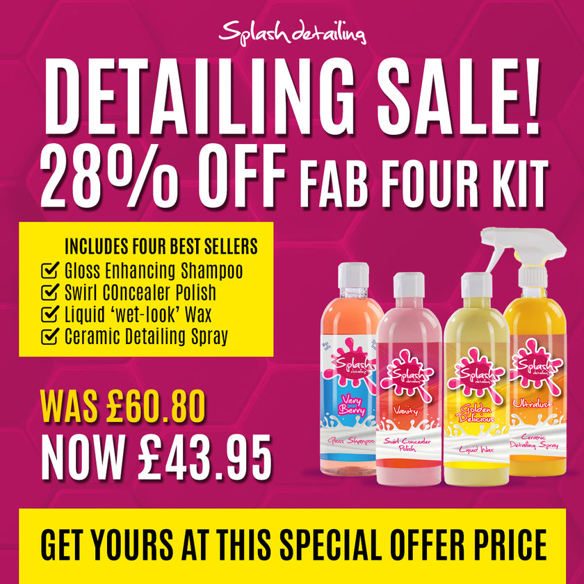 Fab Four Detailing Kit - Shampoo, Polish, Wax and Detailing Spray